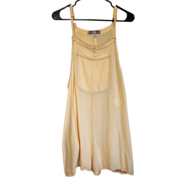 Urban Outfitters Pants - URBAN OUTFITTERS Overall Shorts XL Yellow Square Neck Pocket Short Romper